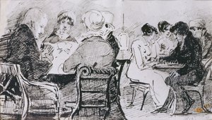 Kort og skak, 1815 (pen og blæk på papir) af John Harden