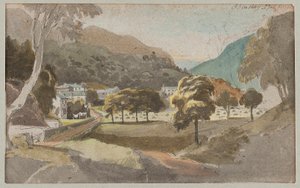 Fields outside Brathay, 1812 (wc på papir) af John Harden