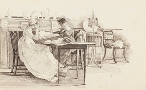 Læsning ved pejsen, 1805