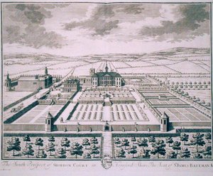 South Prospect of Shobdon Court, Herefordshire, sæde for Sir James Bateman (gravering) af John Harris