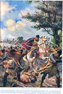 Battle of Bouvines 1214, illustration fra 