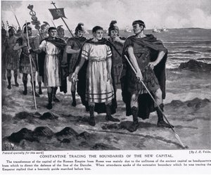 Konstantin sporer grænserne for den nye hovedstad af John Harris Valda