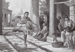 Bekymring i Athen efter den sicilianske katastrofe (litografi) af John Harris Valda