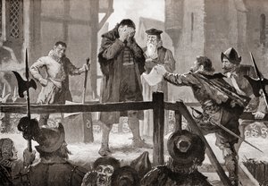 Griffenfeldts benådning på skafottet, efter maleriet af John Harris Valda, fra Hutchinson
