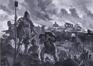Ivan den Sorte sætter ild til Zhabliak 1484, fra Hutchinson