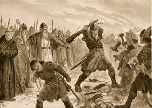Kong Olaf den hellige bryder gudsbilledet Thor, 1020