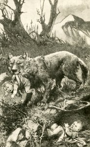 Romulus og Remus bliver passet af ulven af John Harris Valda