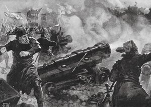 Tyrkernes belejring af Konstantinopel (litografi) af John Harris Valda