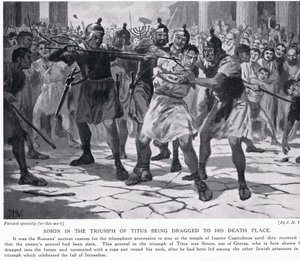 Simon i sejren for Titus, der blev slæbt til sin død af John Harris Valda