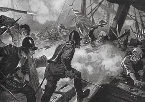 Slaget ved Lepanto (litografi) af John Harris Valda