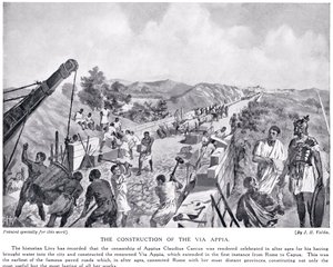 Konstruktionen af Via Appia, illustration fra 