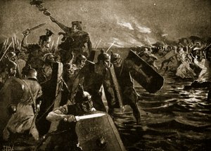 Det romerske angreb på Anglesey af John Harris Valda