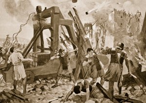 The Siege of Aquileia, 238 AD, illustration fra 