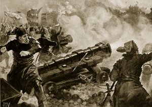 The Siege of Constantinopel by the Turks, illustration fra 