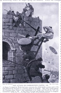 Angrebet på Carmarthen Castle AD1136, 1920