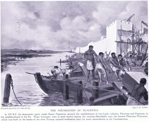 Grundlæggelsen af Placentia 218BC af John Harris Valda
