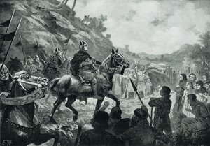 Vilhelm Erobrerne marcherer ind i Wales af John Harris Valda