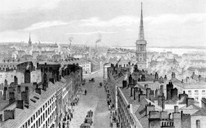 Liverpool fra Rådhuset, der kigger mod syd, graveret af John Rogers, ca. 1830 af John Harwood