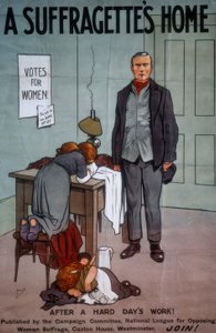 A Suffragettes Home / J. Hassall / Plakat, 20. Jahrhundert
