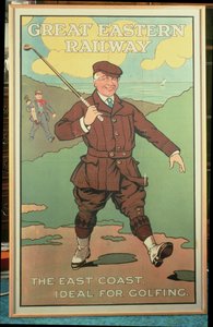 Østkysten: Ideel til golf. Plakat til Great Eastern Railway af John Hassall