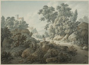 Merrow, nær Guildford, Surrey (kropsfarve og akvarel på papir)