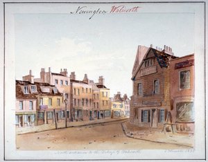 Udsigt over landsbyen Walworth, Southwark, fra den nordlige indgang, London, 1825