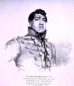 Tamehameha 2.: Hans Majestæt Kongen af Sandwichøerne (litho)