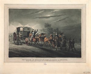 Erobringen af Bonapartes vogn, papirer og skat af major Von Keller, 1816 af John Heaviside Clark