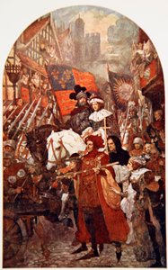 Band, der marcherer til støtte for Edward IV i slaget ved Barnet af John Henry Amshewitz