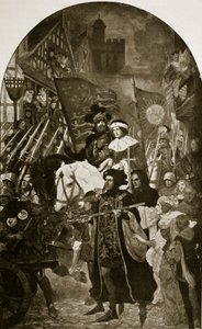 Henry VI er taget til slaget ved Barnet, 1471, illustration fra 