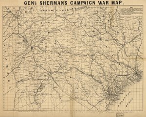 General Shermans krigskort fra kampagnen. LOC 99447285