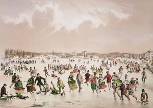 Jamaica Pond, West Roxbury, Mass., ca. 1859 (farvelitografi)