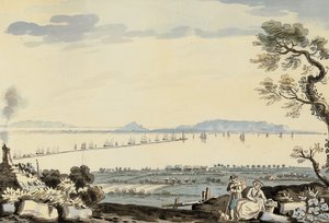 Udsigt over Dublin-bugten og havnen, Hill of Howth af John Henry Campbell