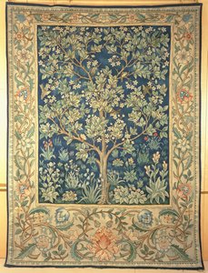 Træportiere-tæppe, lavet til William Morris & Co., ca. 1909