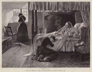 Forgiven, maleri af John H Bacon udstillet på Royal Academy i 1891 (litho)