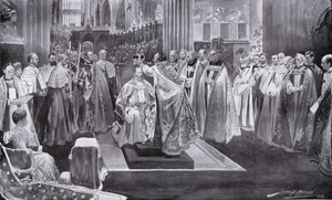 Kroningen af kong Edward VII af ærkebiskoppen af Canterbury, Westminster Abbey, London, 1902