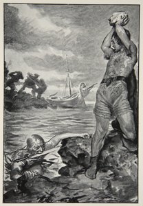 Thorbion løftede den enorme sten, fra 