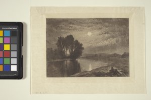Moonlight On The Androscoggin (blæk, pen, blyant)