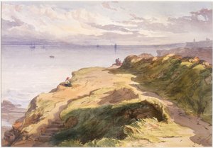 Nær Cullercoats (blyant og akvarel på papir)