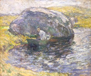 En sommerdag (olie på lærred) af John Henry Twachtman
