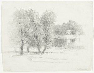 Landskab, slutningen af det 19.-begyndelsen af det 20. århundrede af John Henry Twachtman