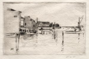 Dock, Bridgeport, Connecticut. af John Henry Twachtman
