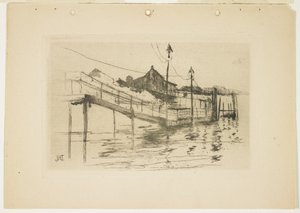 Det gamle betalingshus ved Bridgeport (lille tallerken), 1888-1889 af John Henry Twachtman