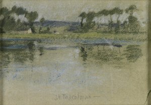 Træer over floden af John Henry Twachtman