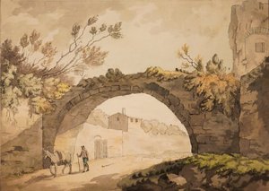 En buegang i Italien, ca. 1798 (akvarel med pen og blæk på papir) af John Herman Merivale