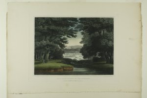 Falls of St. Anthony på Mississippi, plade syv af det første antal maleriske udsigter over amerikansk sceneri
