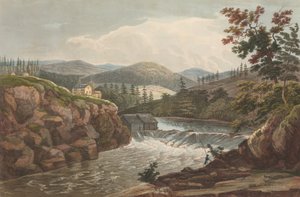 Little Falls ved Luzerne nr. 1 i Hudson River Portfolio, 1822-23. af John Hill