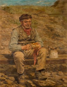Arbejder spiser frokost, 1886-87 af John Hodgson Campbell
