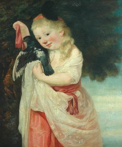 Pige med en fugl af John Hoppner