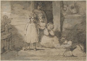 Fire børn og en ældre pige af John Hoppner